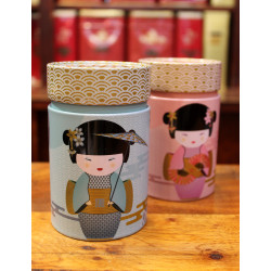 Boîte cylindrique Geisha bleue - Compagnie Anglaise des Thés