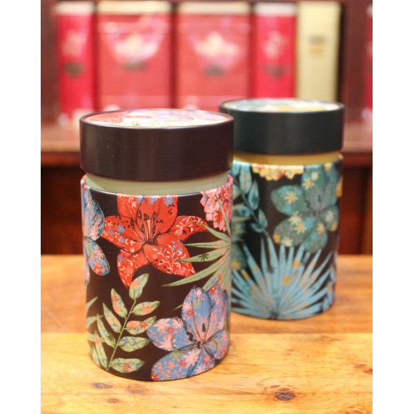 Boîte Cylindrique Fleurs Rouges - Compagnie Anglaise des Thés