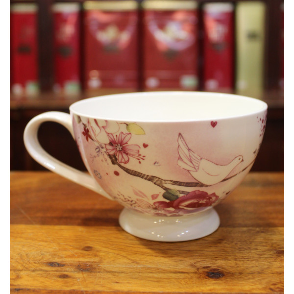 Bol Petit-Déjeuner Fleurs roses - Compagnie Anglaise des Thés