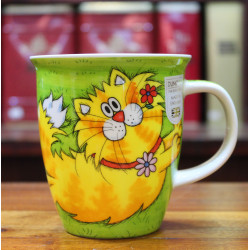 Mug Dunoon Chat Roux Fleurs - Compagnie Anglaise des Thés