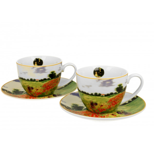 Coffret duo Mugs et Soucoupes Coquelicots - Compagnie Anglaise des Thés