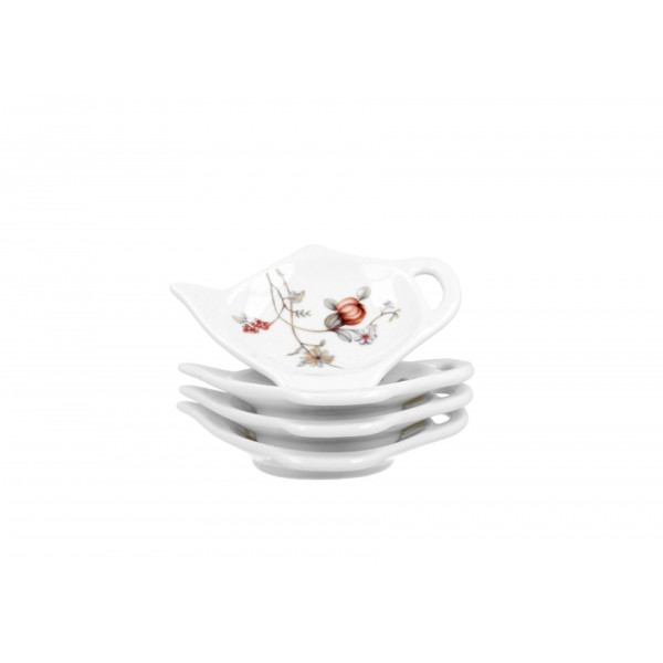 Soucoupe fleurs repose sachet Soucoupe fleurs repose sachet