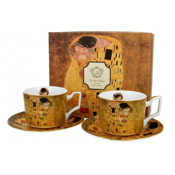 Coffret duo Mugs et Soucoupes Klimt Or - Compagnie Anglaise des Thé