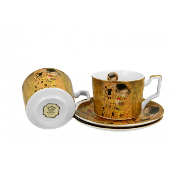 Coffret duo Mugs et Soucoupes Klimt Or - Compagnie Anglaise des Thé