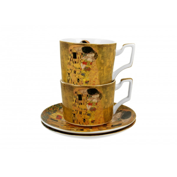 Coffret duo Mugs et Soucoupes Klimt Or - Compagnie Anglaise des Thé