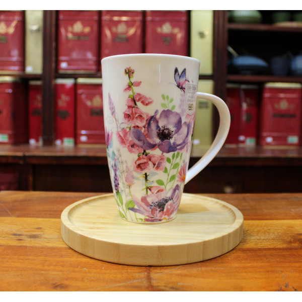 Mug Dunoon Fleurs violettes et papillons - Compagnie Anglaise des Thés