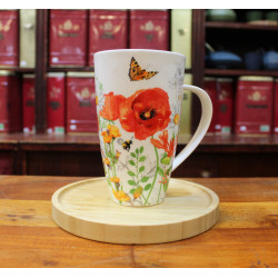 Mug Dunoon Fleurs rouges et papillons - Compagnie Anglaise des Thés