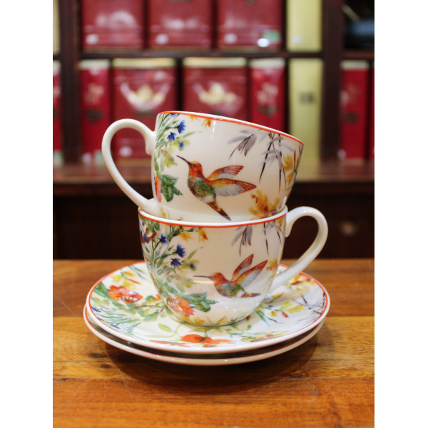 Coffret duo Mugs et Soucoupes Colibri - Compagnie Anglaise des Thés