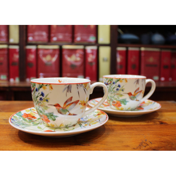 Coffret duo Mugs et Soucoupes Colibri - Compagnie Anglaise des Thés