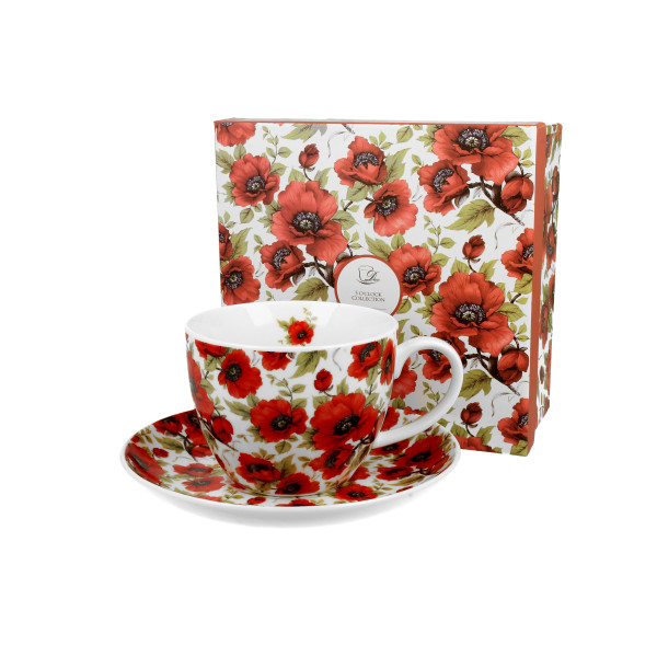 Mug et Soucoupe Coquelicots - Compagnie Anglaise des Thés
