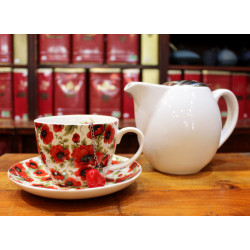 Mug et Soucoupe Coquelicots - Compagnie Anglaise des Thés