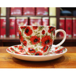 Mug et Soucoupe Coquelicots - Compagnie Anglaise des Thés