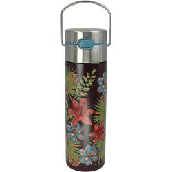 Thermos Fleurs rouges et bleues 50cl - Compagnie Anglaise des Thés