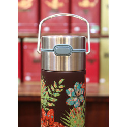 Thermos Fleurs rouges et bleues 50cl - Compagnie Anglaise des Thés