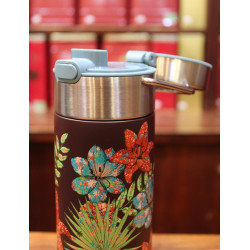 Thermos Fleurs rouges et bleues 50cl - Compagnie Anglaise des Thés