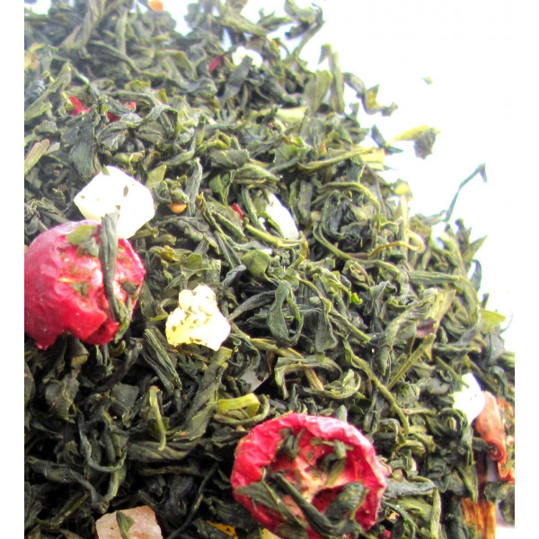 Thé en vrac Papaye, Mangue, Ananas, Cranberry -Thé vert SUNSET- Compagnie Anglaise des Thés