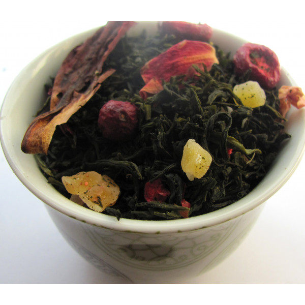 Tasse Thé Papaye, Mangue, Ananas, Cranberry -Thé vert SUNSET- Compagnie Anglaise des Thés
