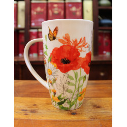 Mug Dunoon Fleurs rouges et papillons - Compagnie Anglaise des Thés