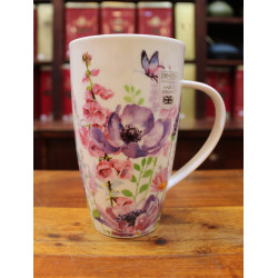 Mug Dunoon Fleurs violettes et papillons - Compagnie Anglaise des Thés