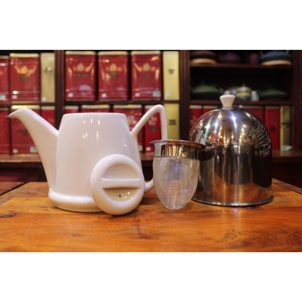Théière Blanche Cocon Métal  1l - Compagnie Anglaise des Thés