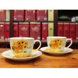 Coffret duo Mugs et Soucoupes Tournesols - Compagnie Anglaise des Thés