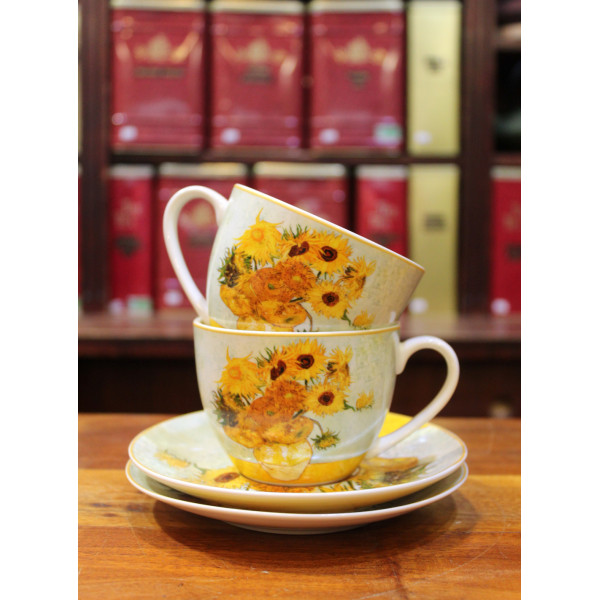 Coffret duo Mugs et Soucoupes Tournesols - Compagnie Anglaise des Thés