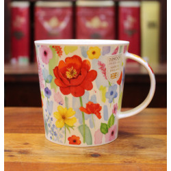 Mug Dunoon Jardin Fleuri Rouge - Compagnie Anglaise des Thés