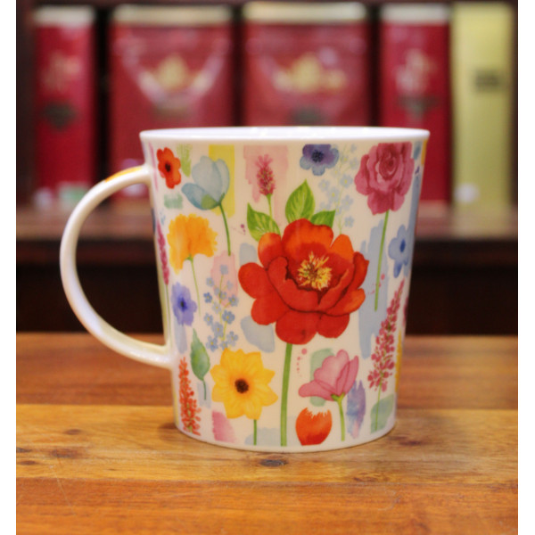 Mug Dunoon Jardin Fleuri Rouge - Compagnie Anglaise des Thés