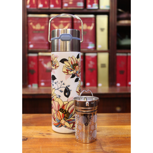 Thermos Fleurs blanches 50cl - Compagnie Anglaise des Thés