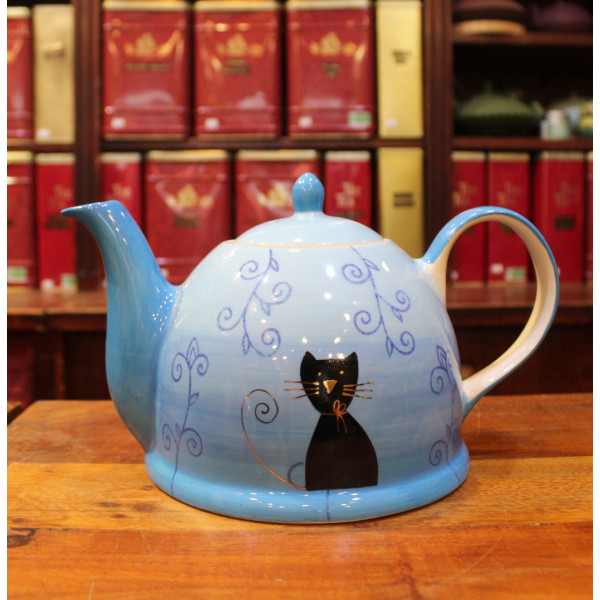 Théière Bleue Chat 1,7l - Compagnie Anglaise des Thés