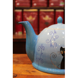 Théière Bleue Chat 1,7l - Compagnie Anglaise des Thés