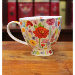 Mug Dunoon Bol Jardin Fleuri Rouge - Compagnie Anglaise des Thés