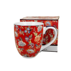 Mug Maxi Fleurs Rouges - Compagnie Anglaise des Thés