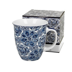 Mug Maxi Rosaces bleues - Compagnie Anglaise des Thés