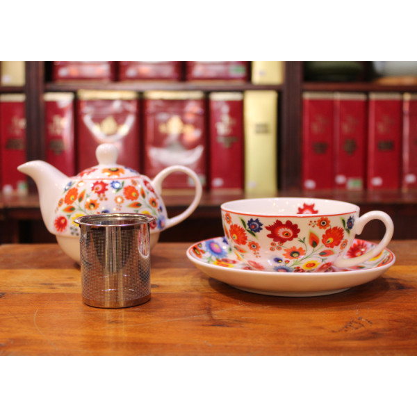 Théière Solitaire Fleurs Vintage - Compagnie Anglaise des Thés