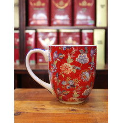 Mug Maxi Fleurs Rouges - Compagnie Anglaise des Thés