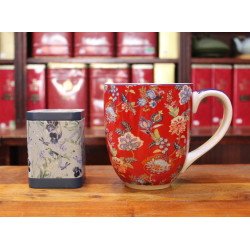 Mug Maxi Fleurs Rouges - Compagnie Anglaise des Thés