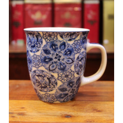 Mug Maxi Rosaces bleues - Compagnie Anglaise des Thés