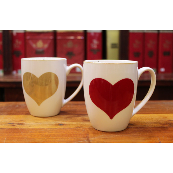 Mug Blanc Coeur Or - Compagnie Anglaise des Thés