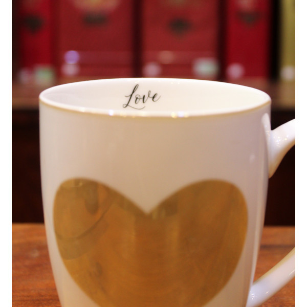 Mug Blanc Coeur Or - Compagnie Anglaise des Thés