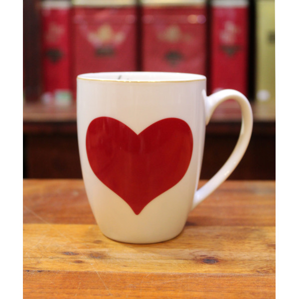 Mug Blanc Coeur Rouge - Compagnie Anglaise des Thés