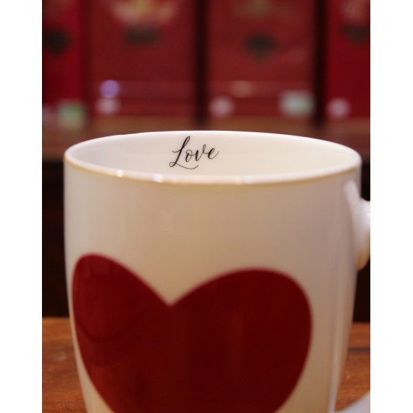 Mug Blanc Coeur Rouge - Compagnie Anglaise des Thés