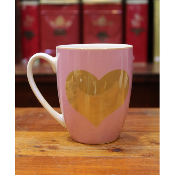Mug Rose Coeur Or - Compagnie Anglaise des Thés