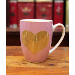 Mug Rose Coeur Or - Compagnie Anglaise des Thés