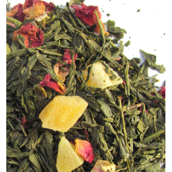 Thé en vrac Papaye, Kiwi, Boutons de rose -Thé vert TROUBADOUR - Compagnie Anglaise des Thés