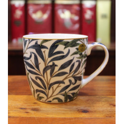 Mug feuilles vertes et bleues - Compagnie Anglaise des Thés