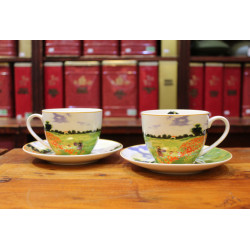 Coffret duo Mugs et Soucoupes Coquelicots - Compagnie Anglaise des Thés