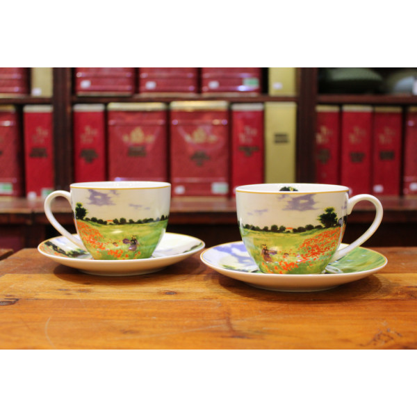 Coffret duo Mugs et Soucoupes Coquelicots - Compagnie Anglaise des Thés