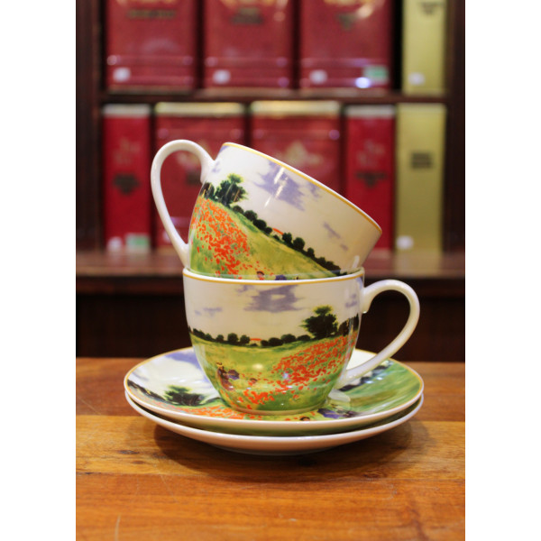 Coffret duo Mugs et Soucoupes Coquelicots - Compagnie Anglaise des Thés