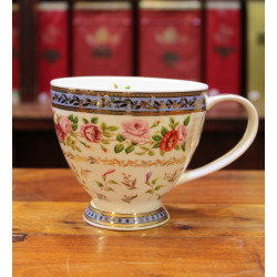 Mug Dunoon Bol Fleurs slaves bleues - Compagnie Anglaise des Thés